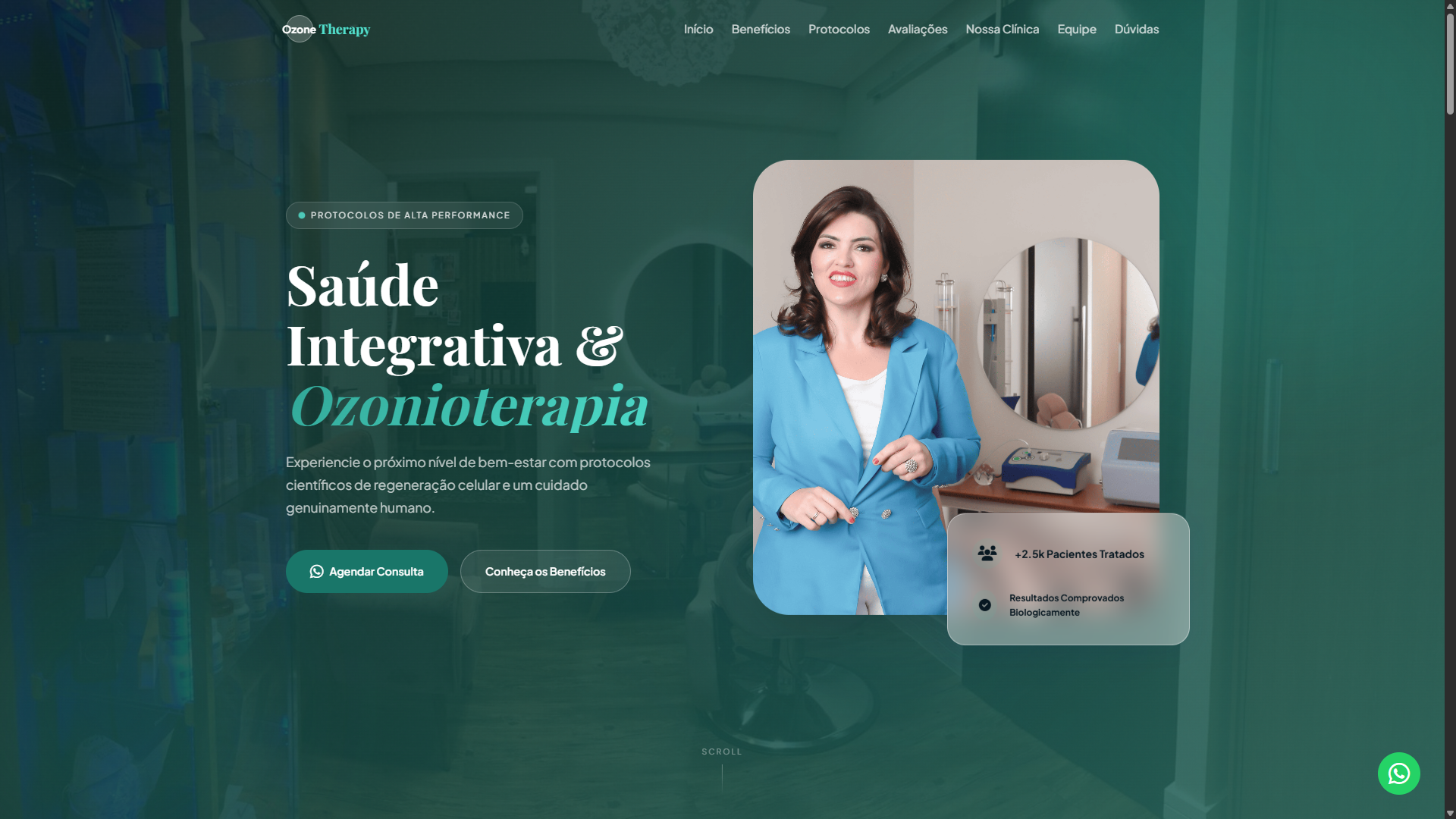 Site institucional de empresa de ozonioterapia